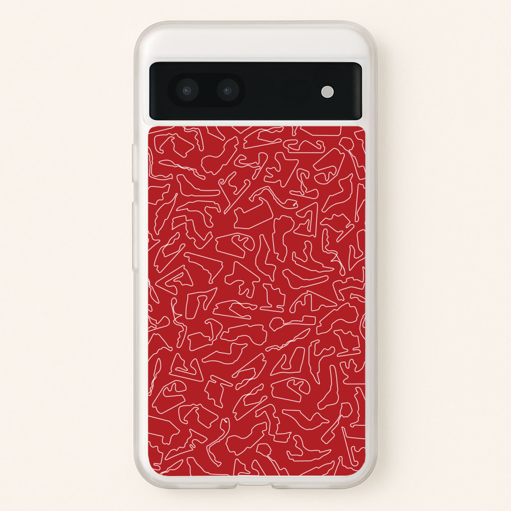 Track Outlines Red Phone Case