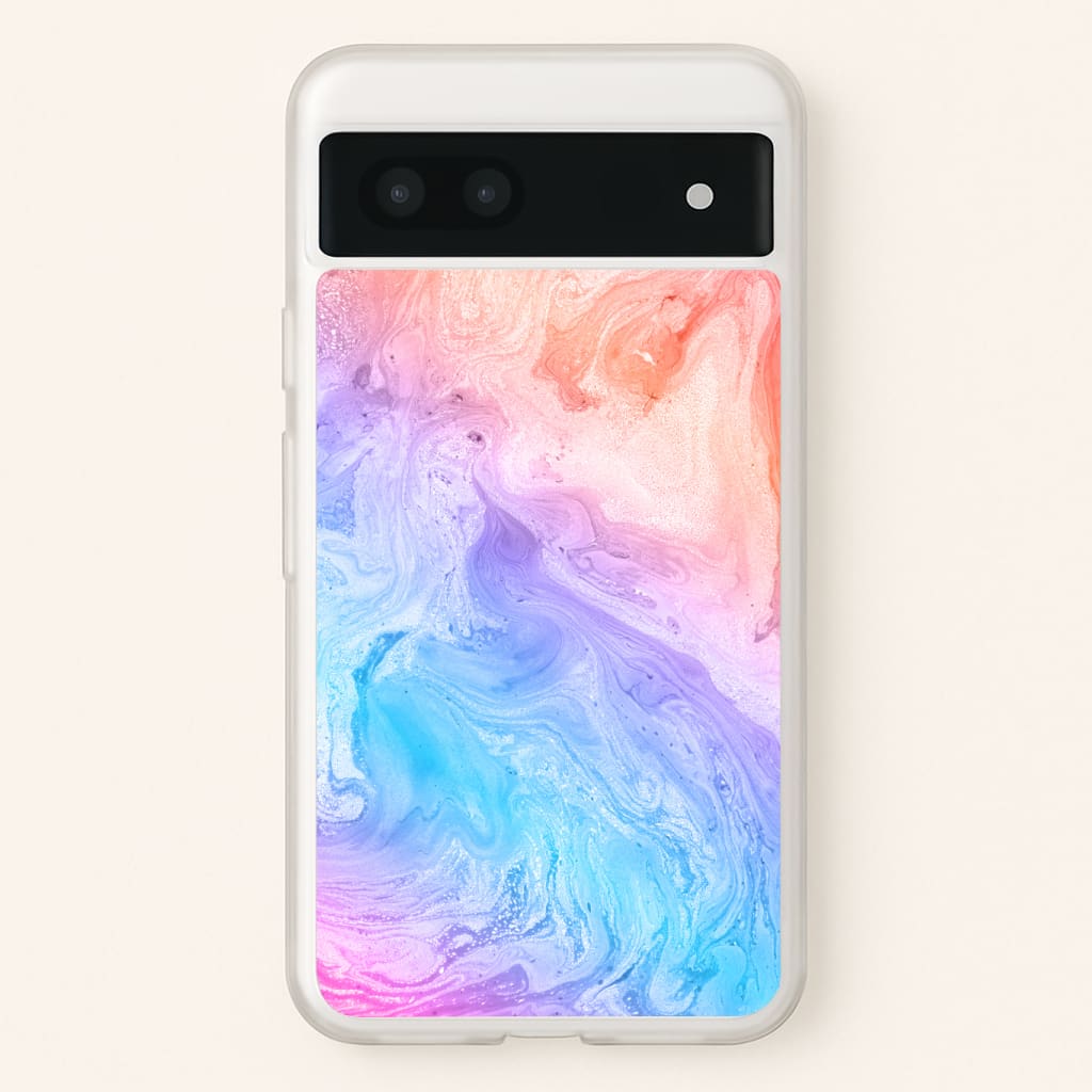 Blue and Peach Marble Phone Case