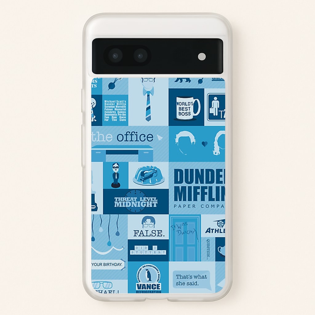 Office Blue Patchwork Phone Case