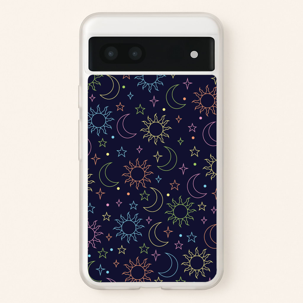 Sun, Moon And Stars Pattern Rainbow Phone Case