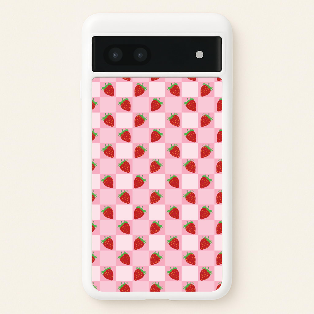 Checkered Strawberries Pattern Phone Case