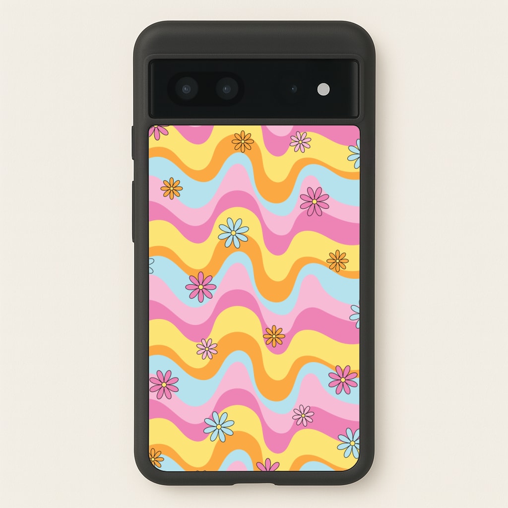 Summer Waves Retro Pattern Phone Case