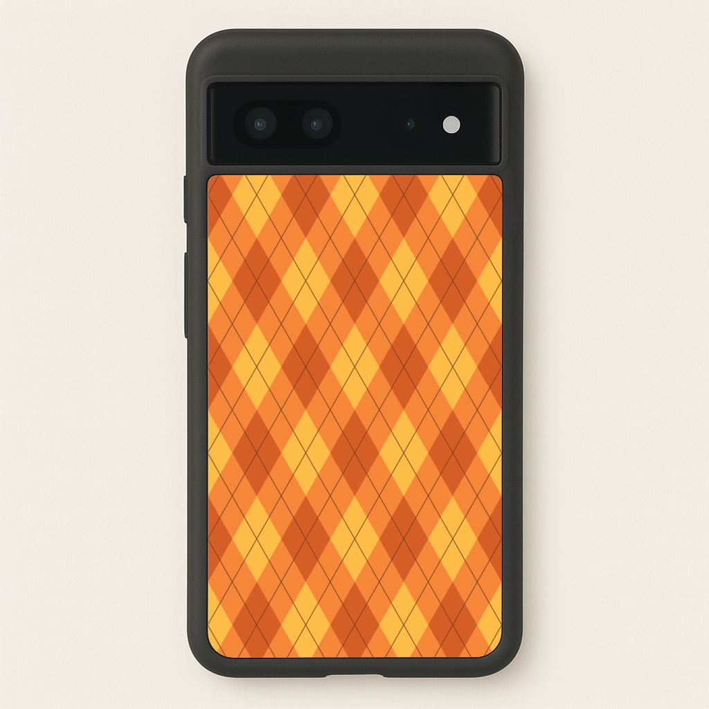 Orange Argyle Pattern Phone Case