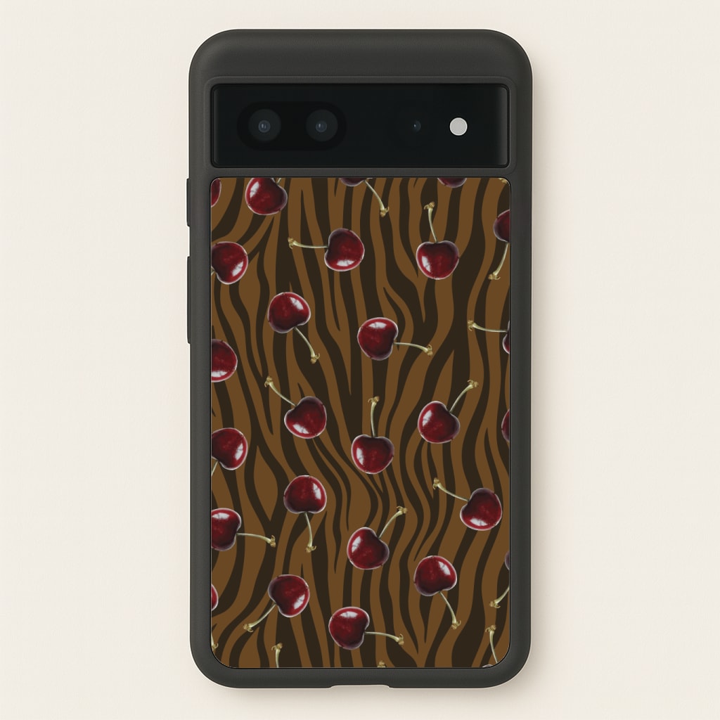 Animal Print With Cherries Pattern Phone Case