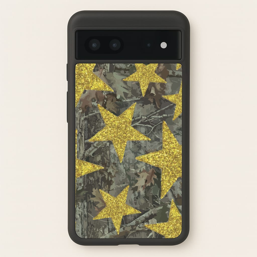 Camo And Glitter Stars Pattern Phone Case