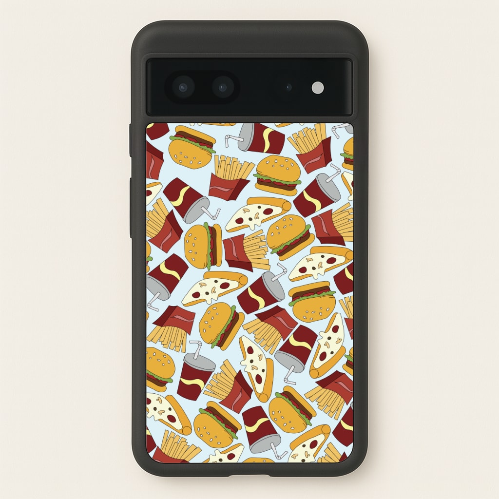 Burgers, Fries And Pizzas - Fast Food Patterns Phone Case