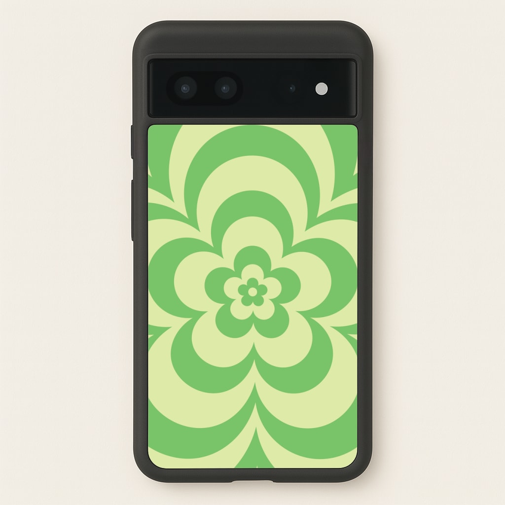 Green Abstract Flower Pattern Phone Case