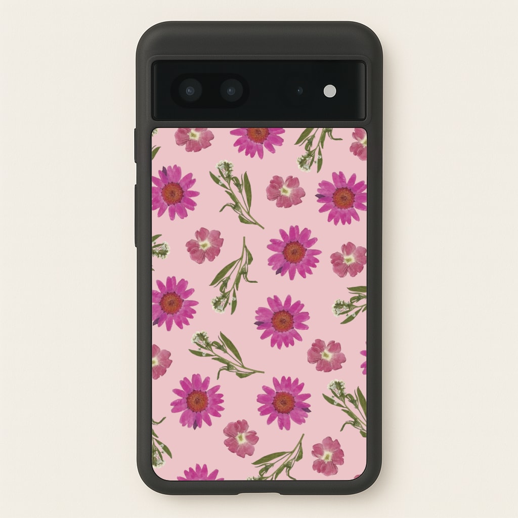 Pressed Pink Flowers Pattern Phone Case