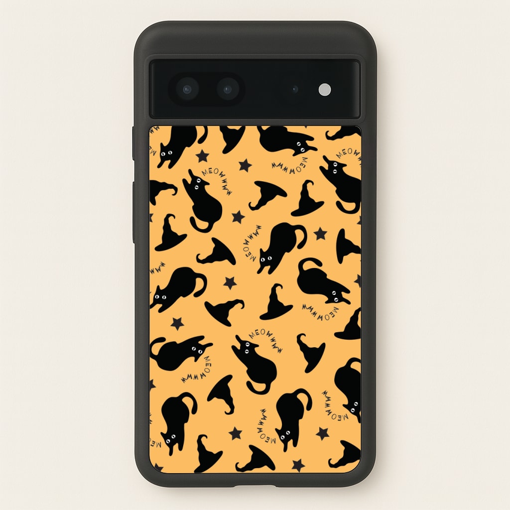 Black Cat And Hats Pattern Phone Case