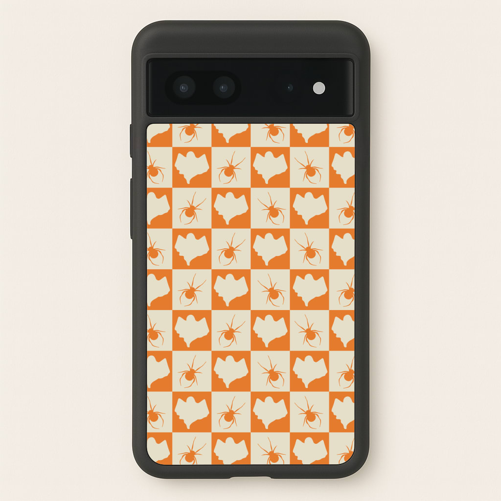 Spiders And Ghosts Checkered Pattern II Phone Case