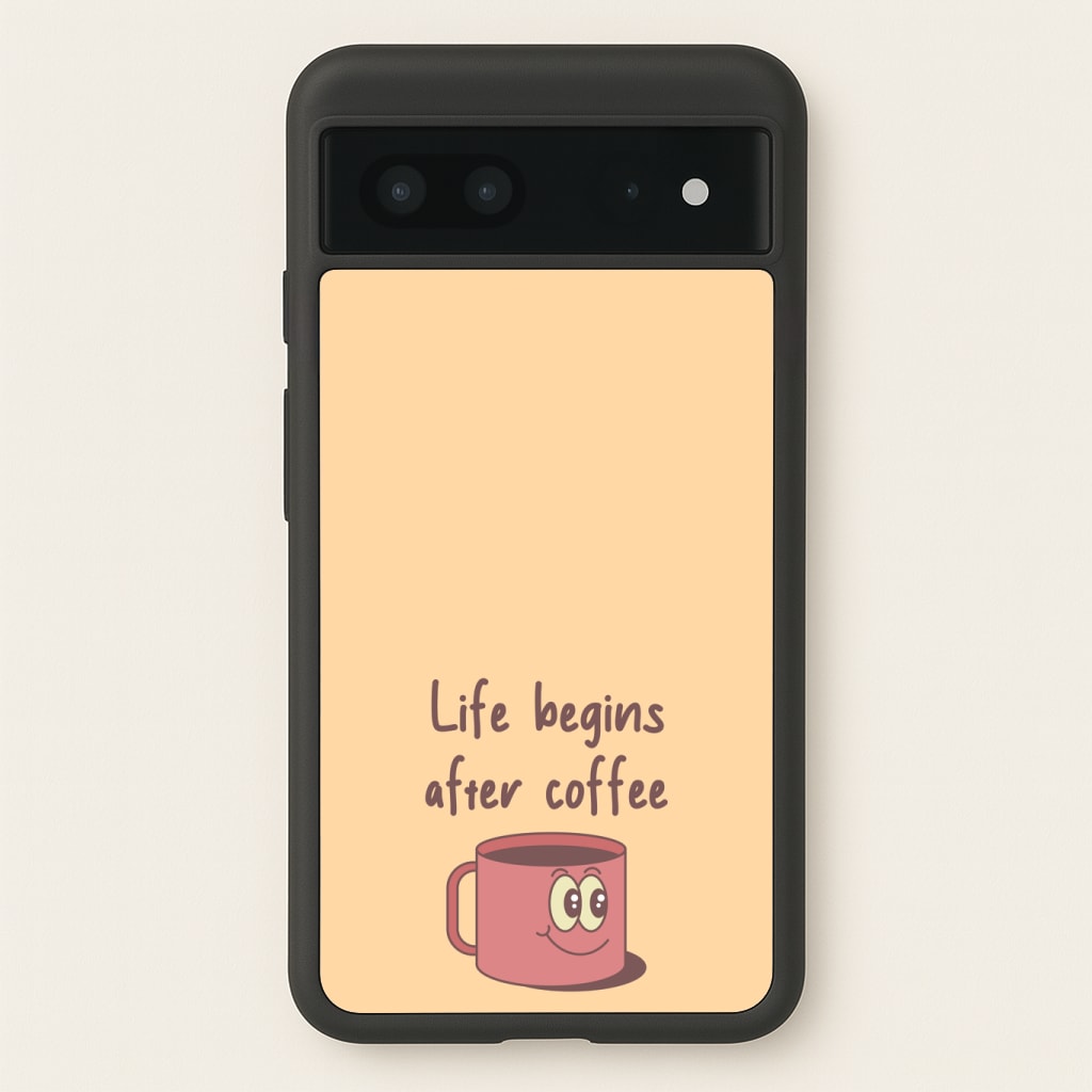 Life Begins After Coffee - Aesthetic Quote Phone Case