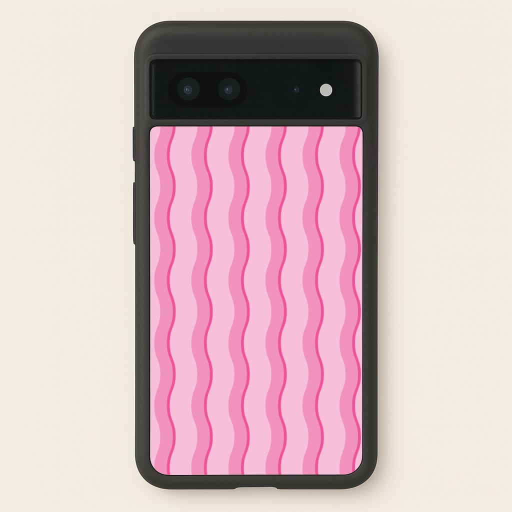 Pink Wavy Stripes Pattern Phone Case