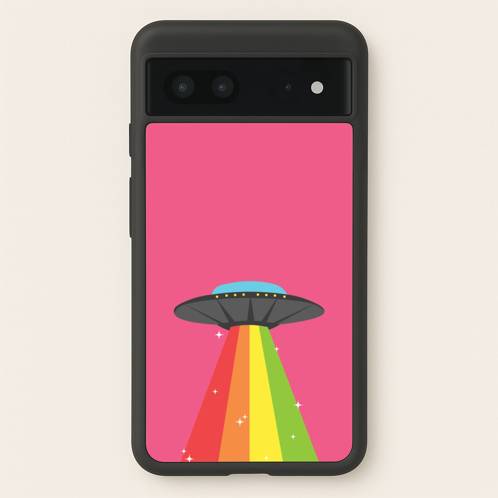 Rainbow Alien Spaceship Phone Case