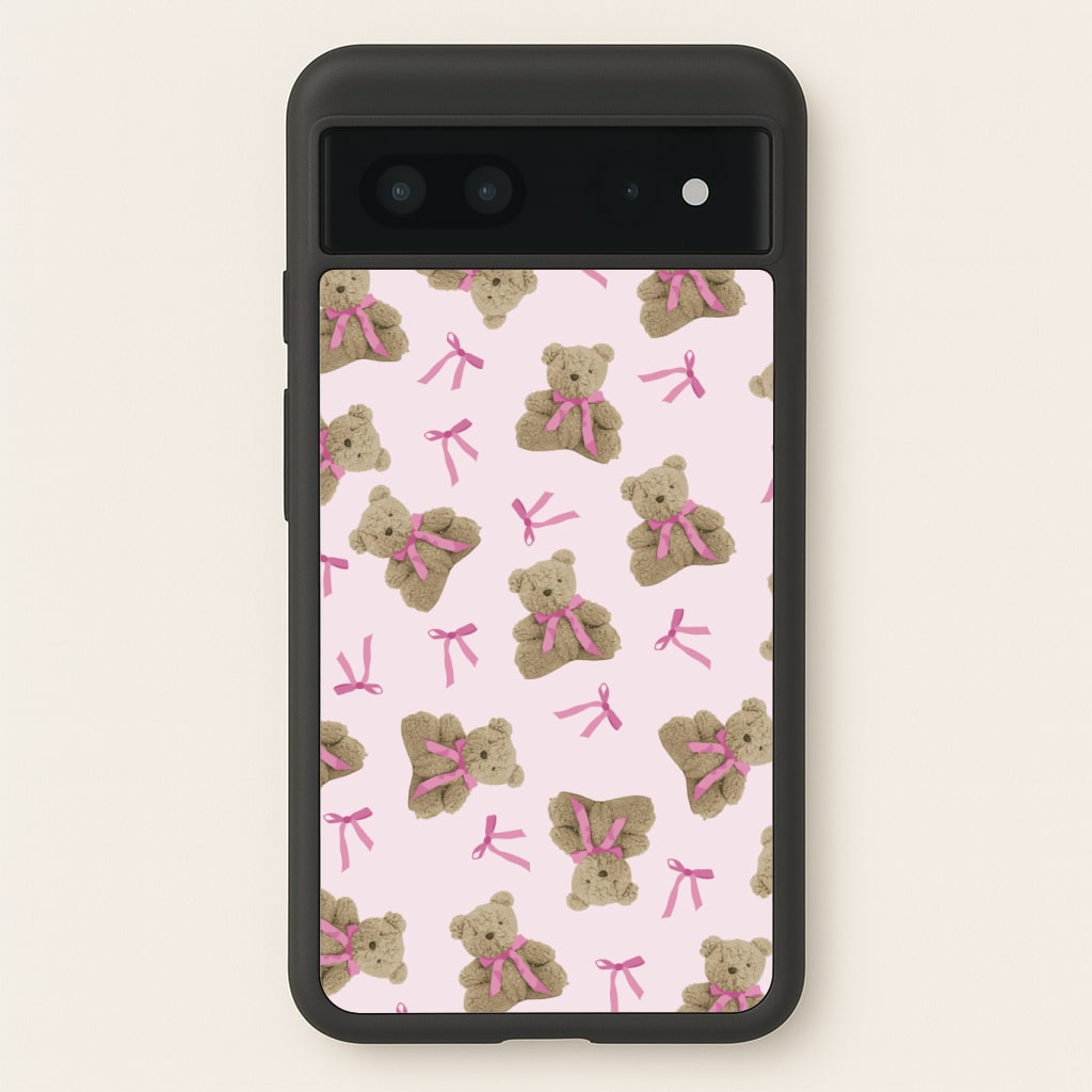Coquette Teddy Bears And Bows Pattern Phone Case