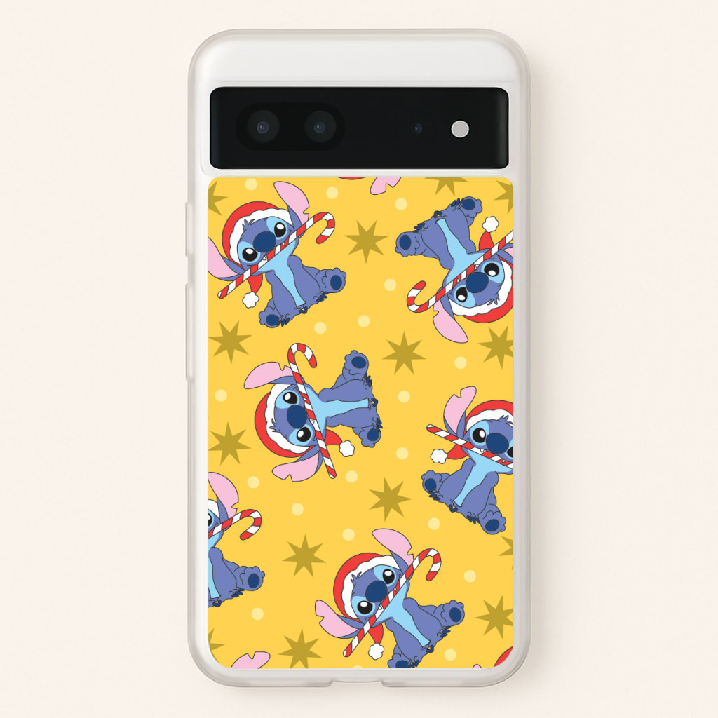 Cute Blue Alien Candycane Christmas Pattern Phone Case