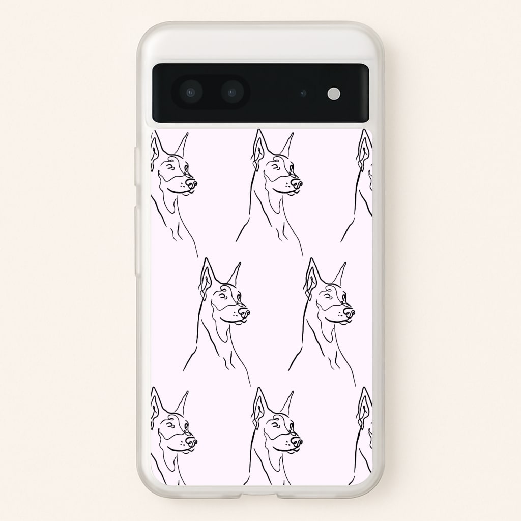 Dobermann Outline - Dog Pattern Phone Case