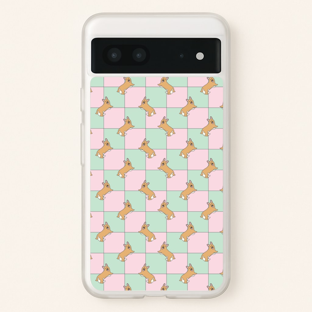 Checkered Corgis Pattern Phone Case