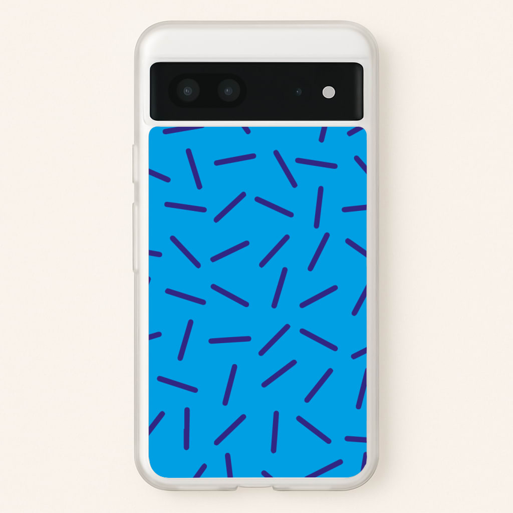Blue Line Pattern - Eighties Phone Case