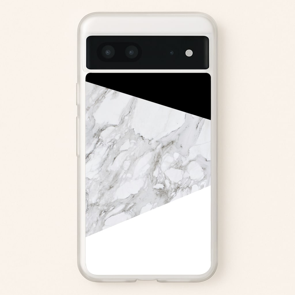 White, Black and Marble Pattern Phone Case
