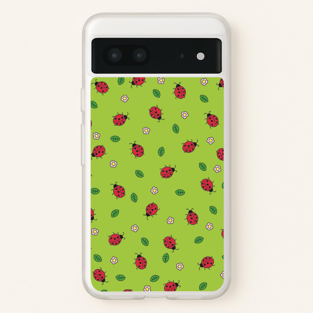 Ladybugs And Flowers - Spring Patterns Phone Case