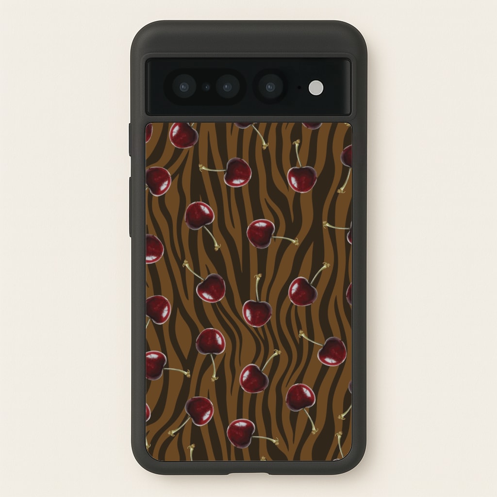 Animal Print With Cherries Pattern Phone Case