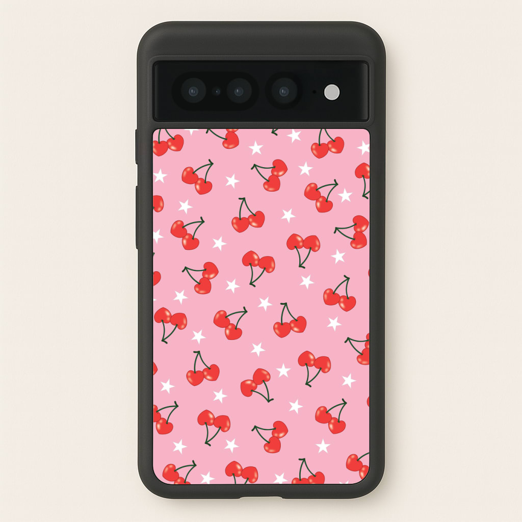 Heart Cherries And Stars Pattern Phone Case