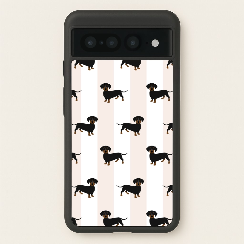 Striped Dachshund - Dog Pattern Phone Case