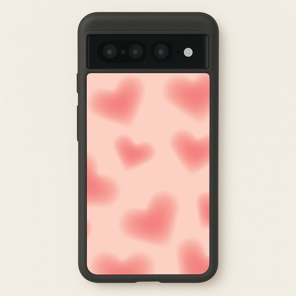 Gradient Red Hearts Pattern Phone Case