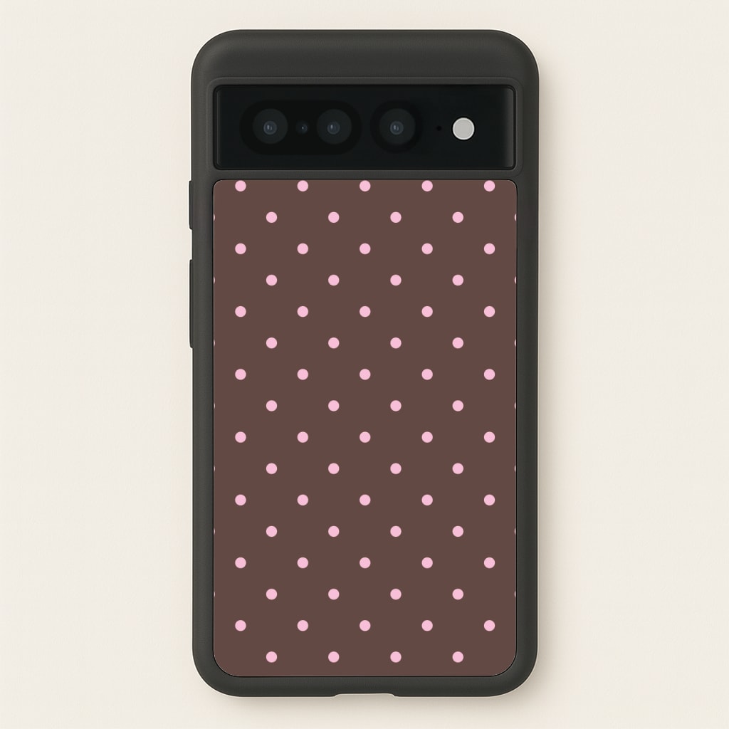 Chocolate & Strawberry Polka Dots Phone Case
