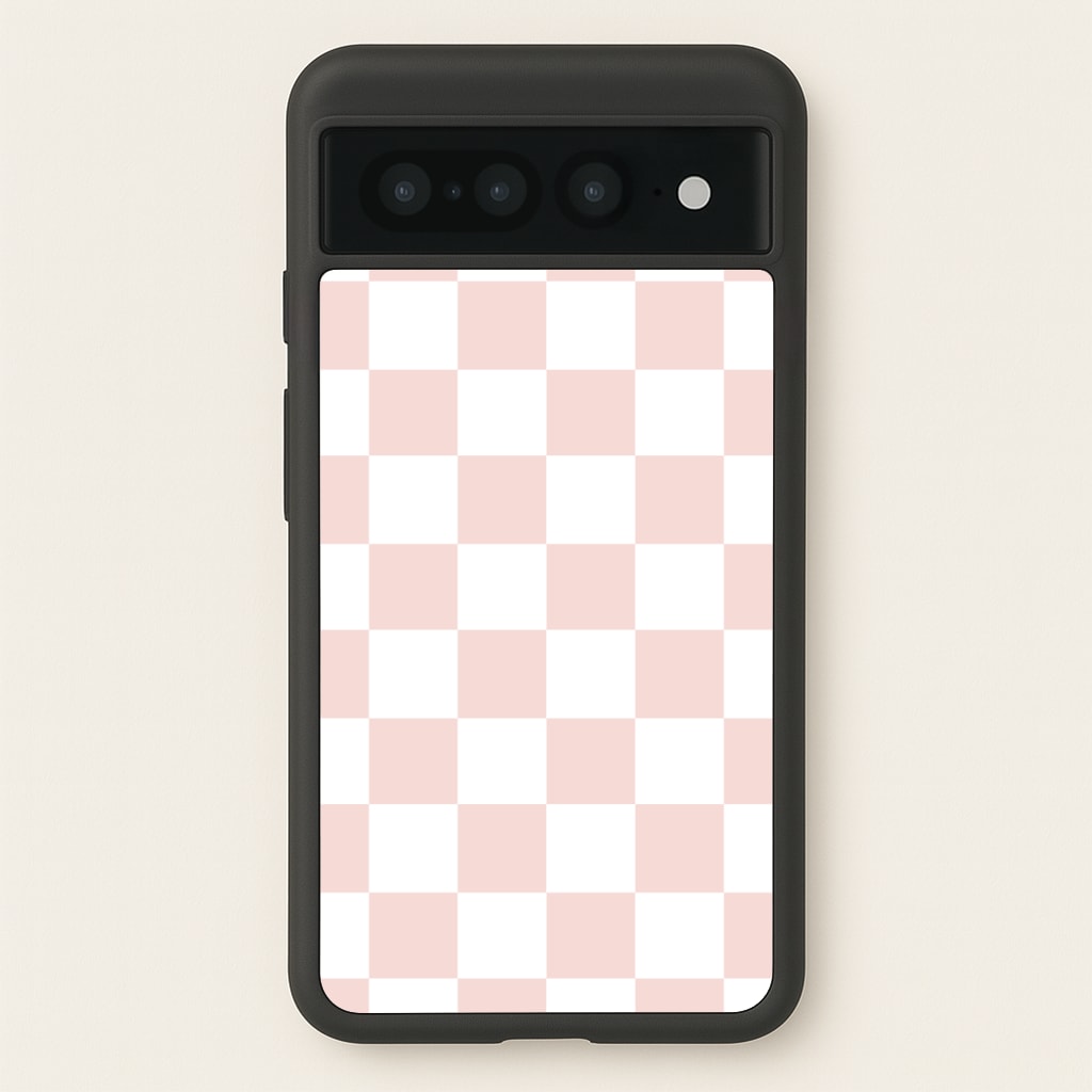 Pink And White Checkers Phone Case