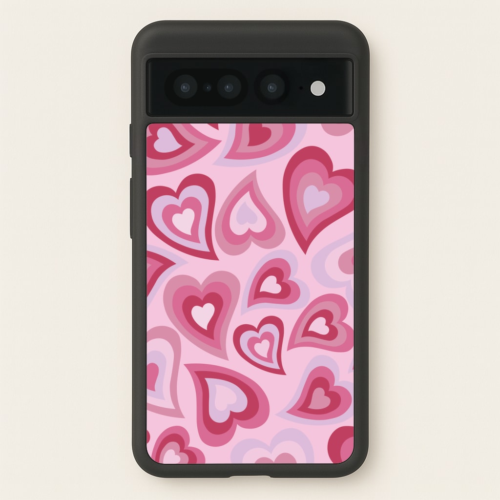 Pink Hearts - Trippy Patterns Phone Case