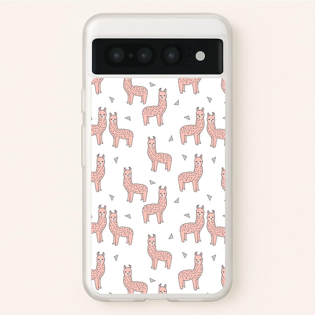 Pale Pink Alpaca Pattern Phone Case