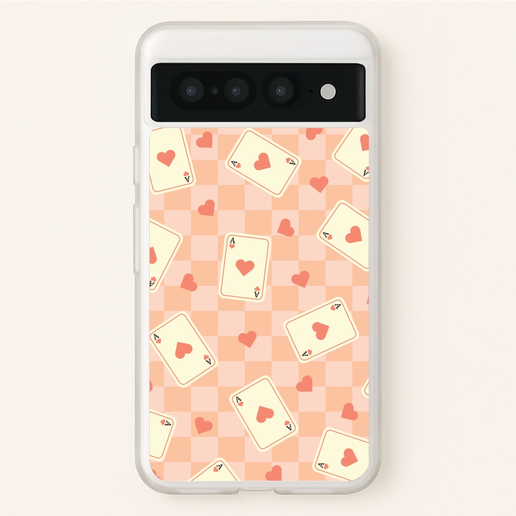 Cute Playing Cards And Hearts Pattern Phone Case