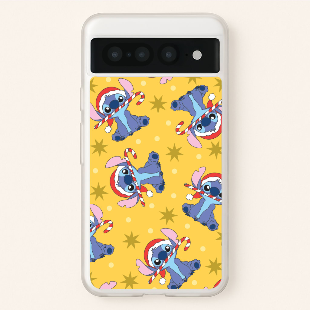 Cute Blue Alien Candycane Christmas Pattern Phone Case