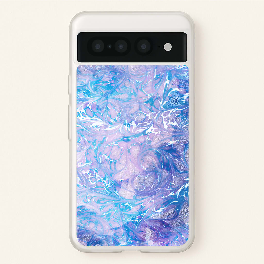 Sea Blue Swirly Marble Phone Case