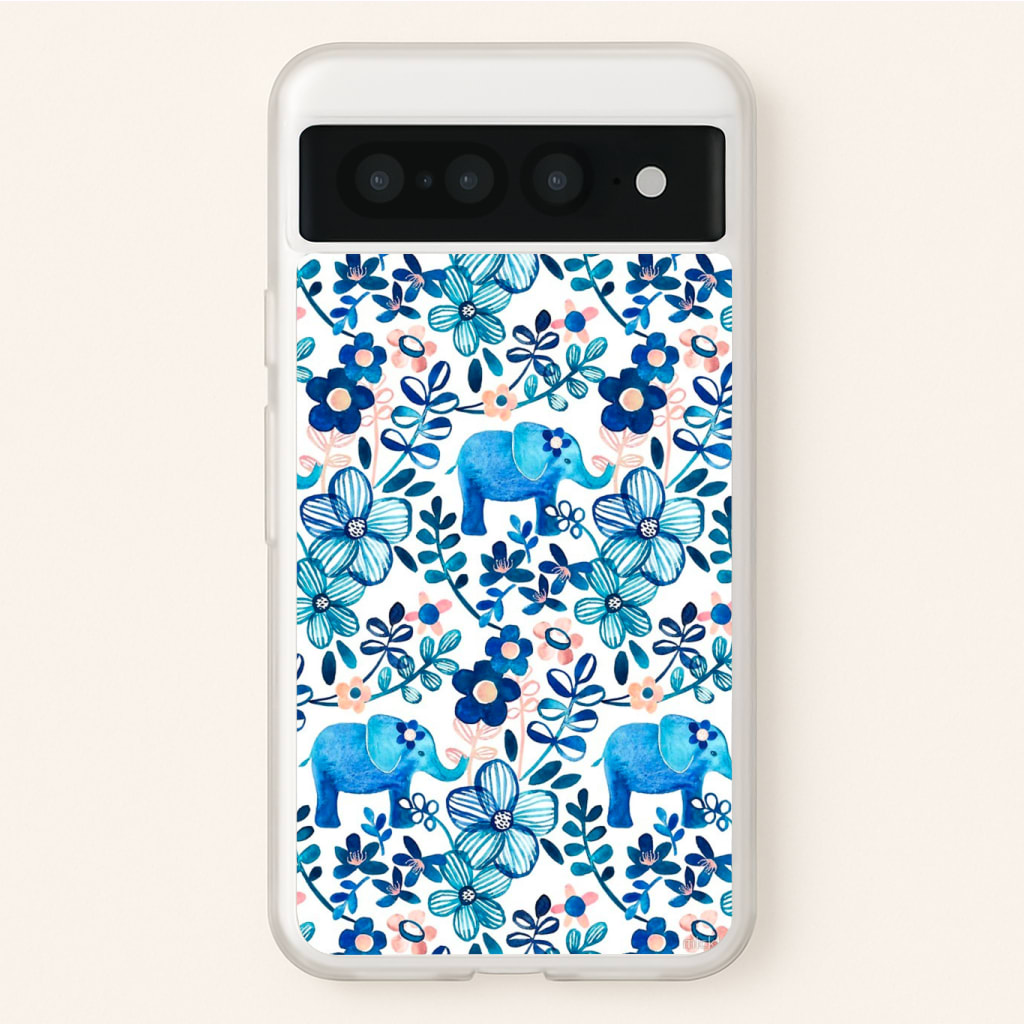 Elephant and Floral Pattern Phone Case