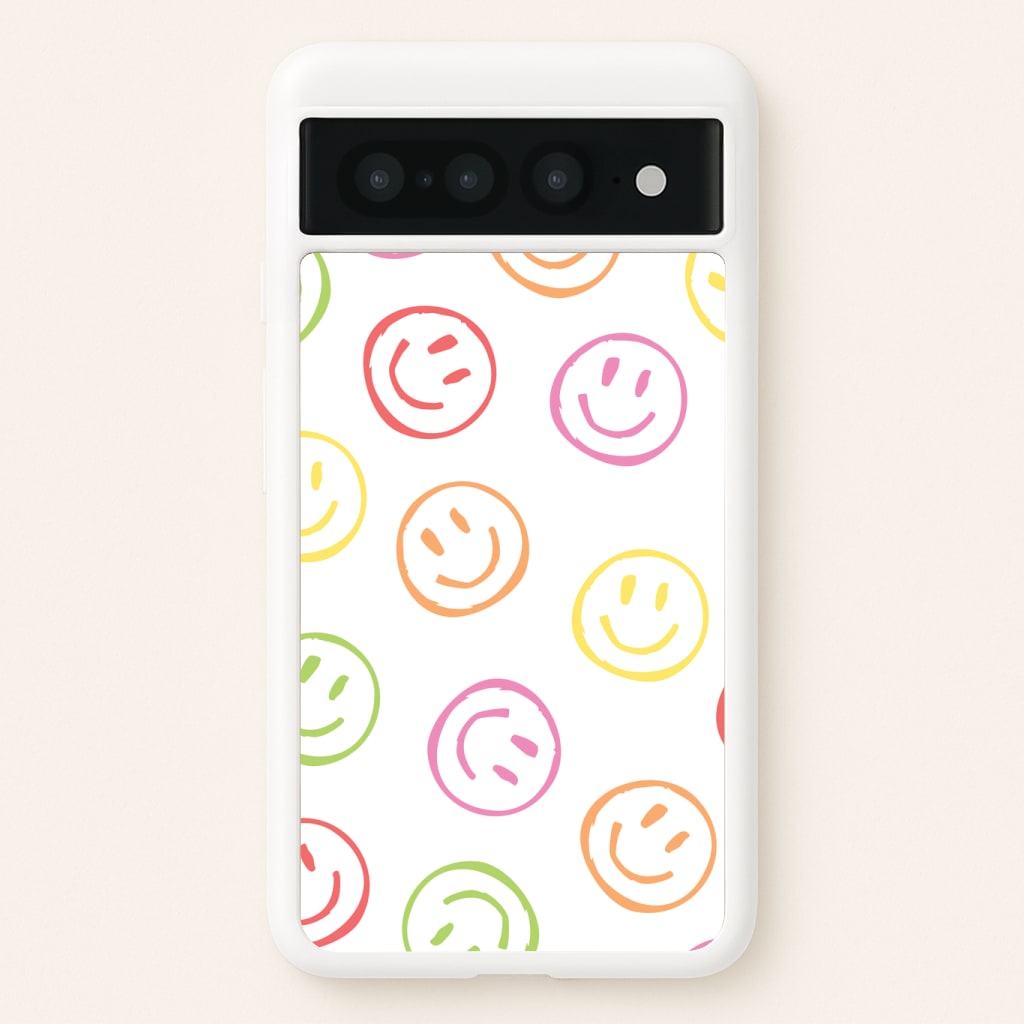 Colourful Sketched Smileys Pattern Phone Case