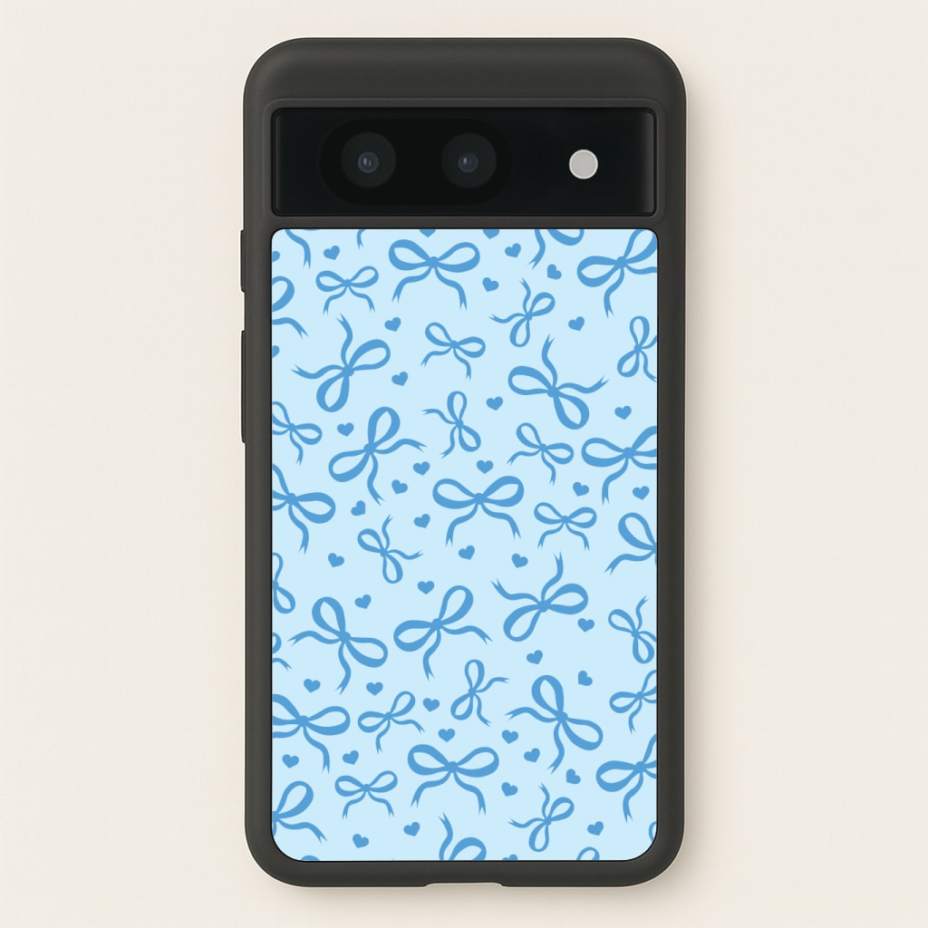 Coquette Bows And Hearts Navy Blue Phone Case