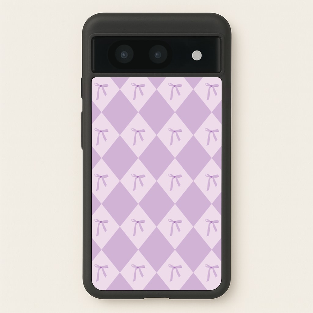 Purple Argyle Coquette Pattern Phone Case