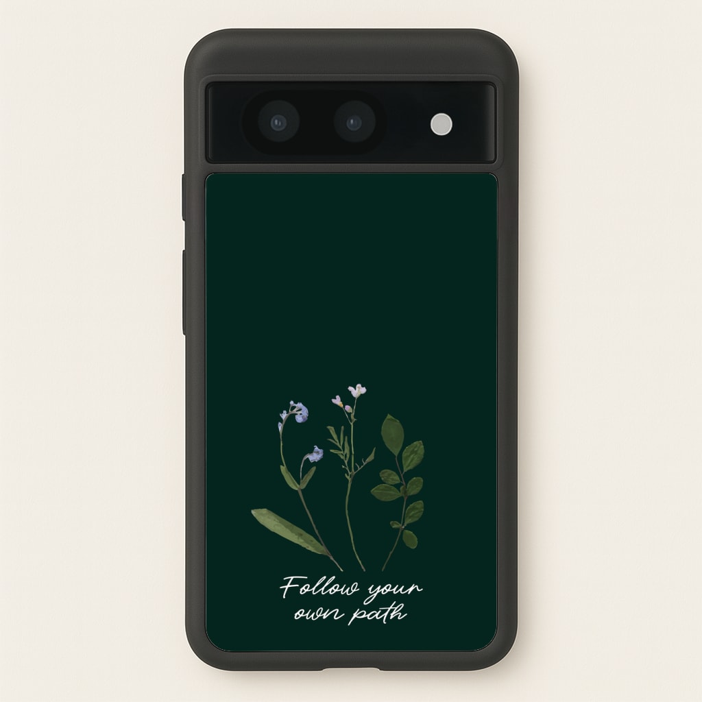 Follow Your Own Path Dark Green Phone Case