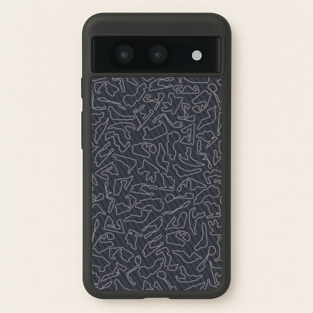 Track Outlines Gray Phone Case