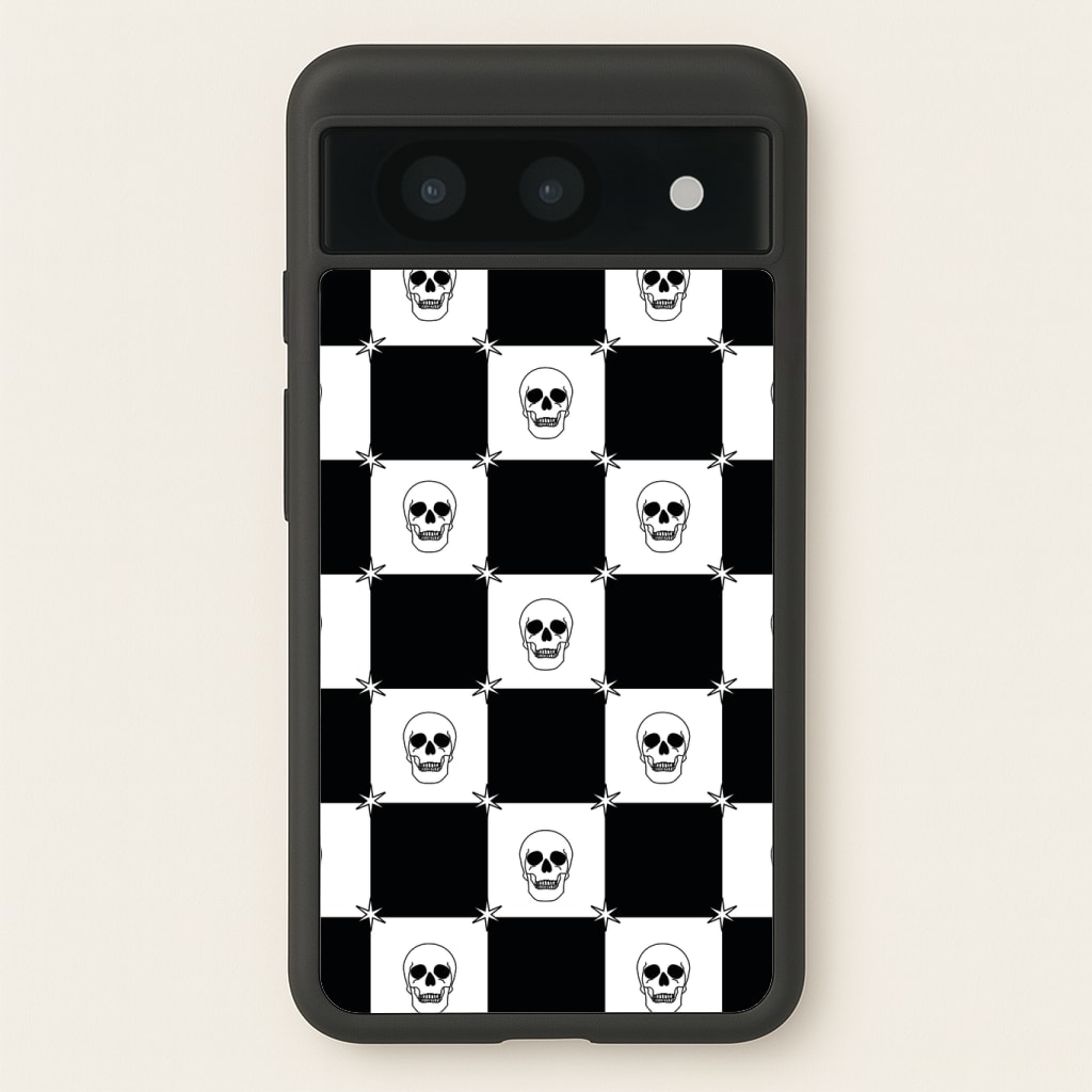 Checkered Skulls Pattern Phone Case