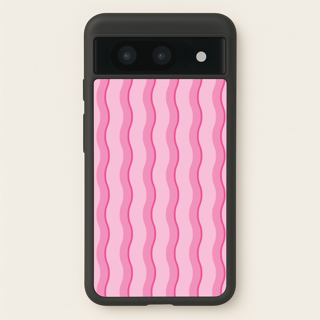 Pink Wavy Stripes Pattern Phone Case