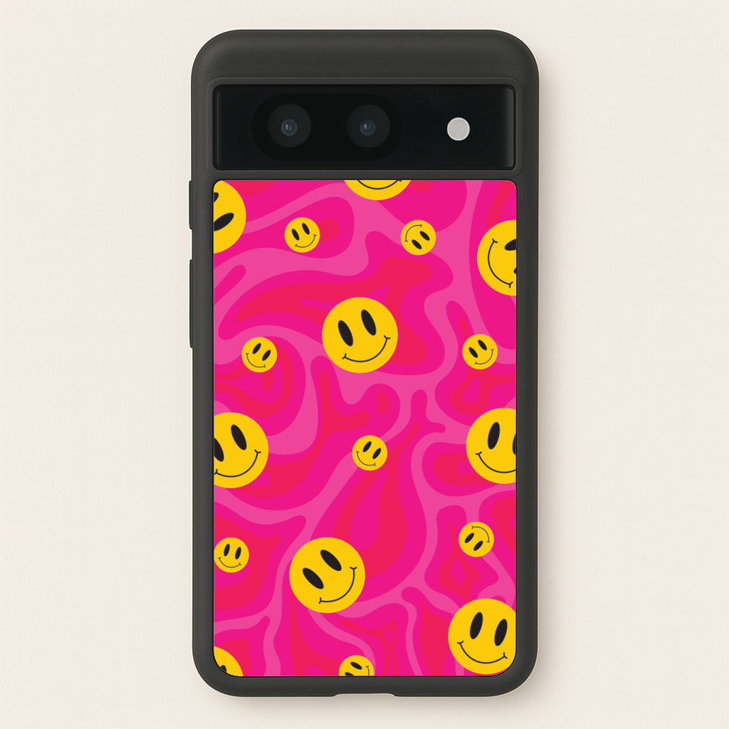 Pink Wavey Smileys Pattern Phone Case