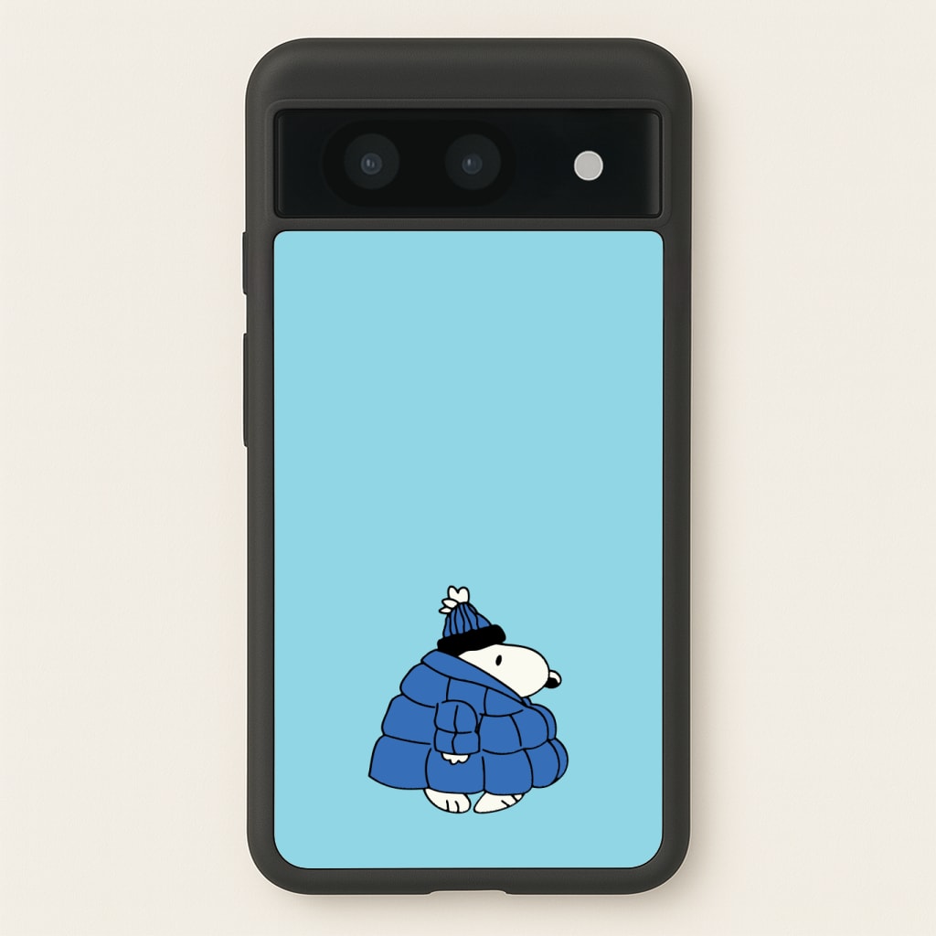 Cartoon Beagle Puffer Jacket Blue Phone Case