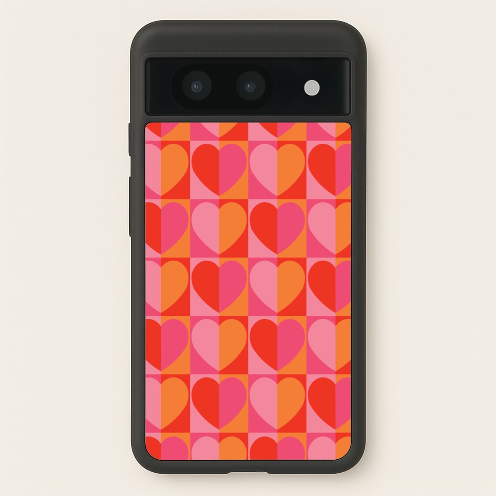 Sunset Hearts Pattern Phone Case