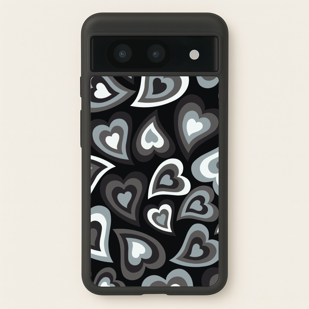 Black Hearts - Trippy Patterns Phone Case