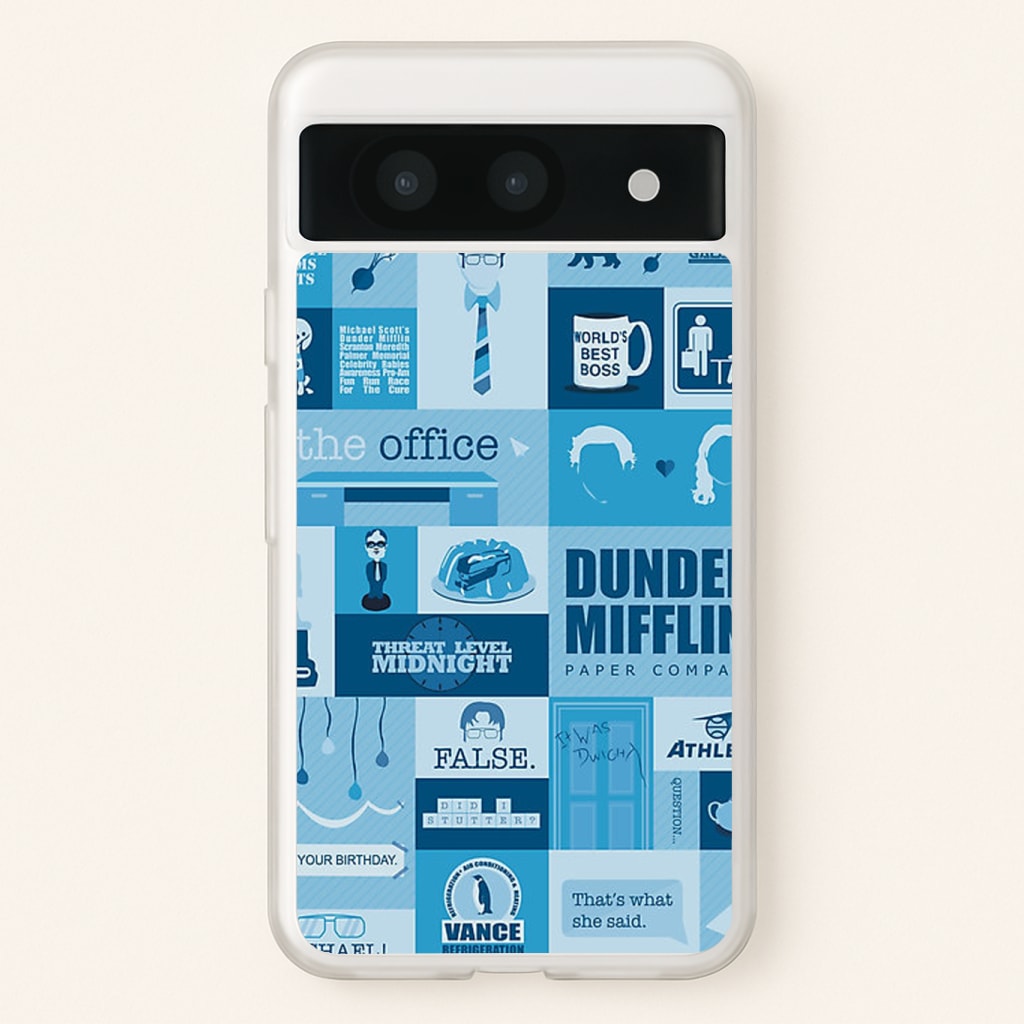 Office Blue Patchwork Phone Case