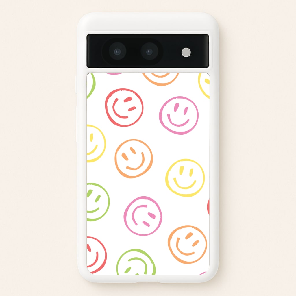 Colourful Sketched Smileys Pattern Phone Case