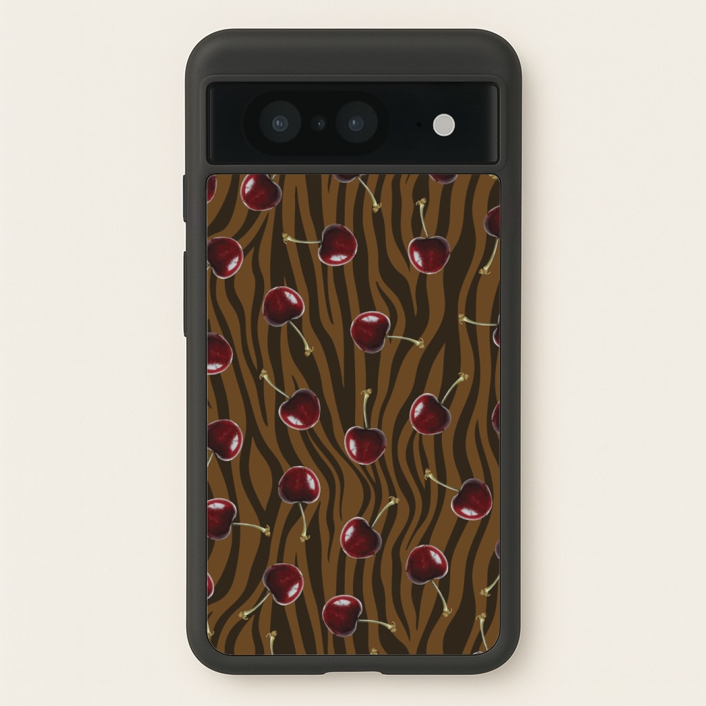 Animal Print With Cherries Pattern Phone Case